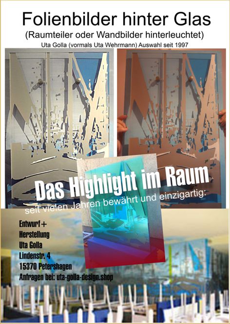 Hinterglasbilder und Trennwände, Uta Golla seit 1995